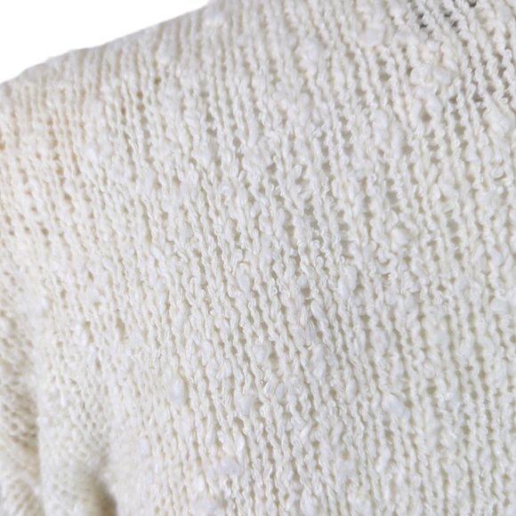 Vintage 80s Boucle Applique Rose Sweater Embellished Fairy Kei Kawaii Sz Large - Picture 12 of 12